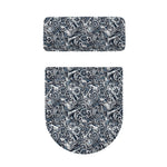 Abstract Nautical Anchor Pattern Print Toilet Lid And Tank Cover Set
