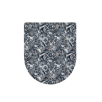 Abstract Nautical Anchor Pattern Print Toilet Lid Cover