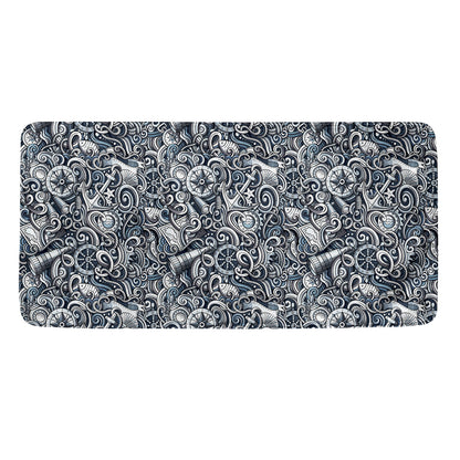 Abstract Nautical Anchor Pattern Print Towel