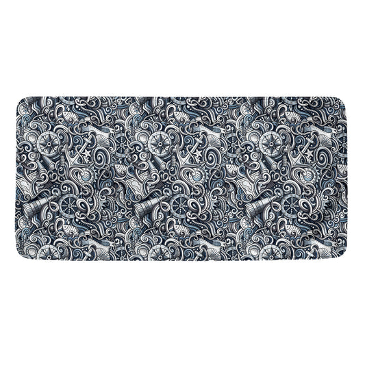 Abstract Nautical Anchor Pattern Print Towel