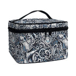 Abstract Nautical Anchor Pattern Print Travel Makeup Bag