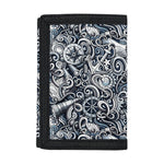 Abstract Nautical Anchor Pattern Print Trifold Wallet