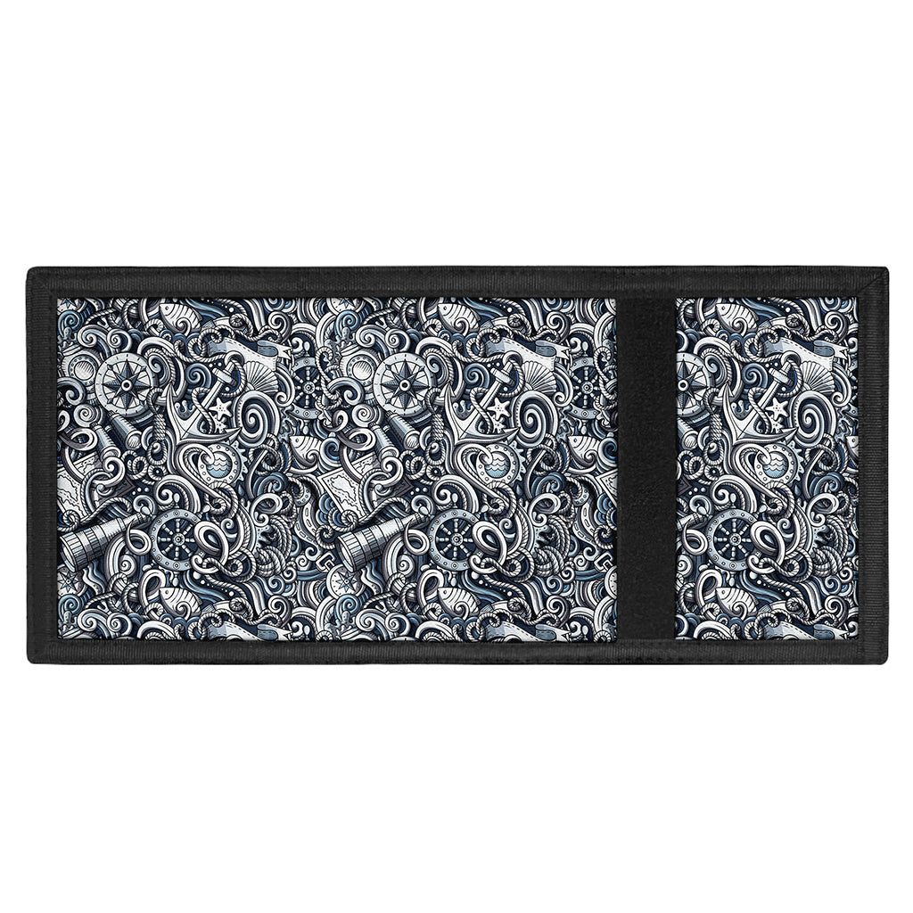 Abstract Nautical Anchor Pattern Print Trifold Wallet