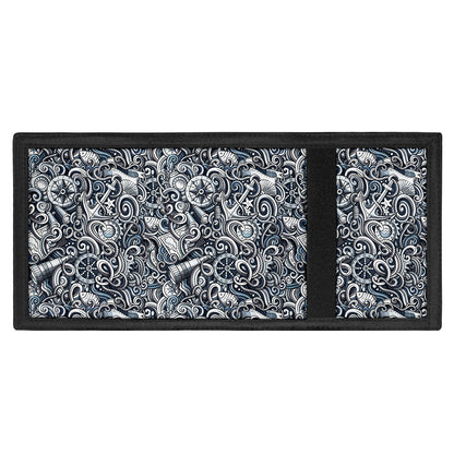 Abstract Nautical Anchor Pattern Print Trifold Wallet