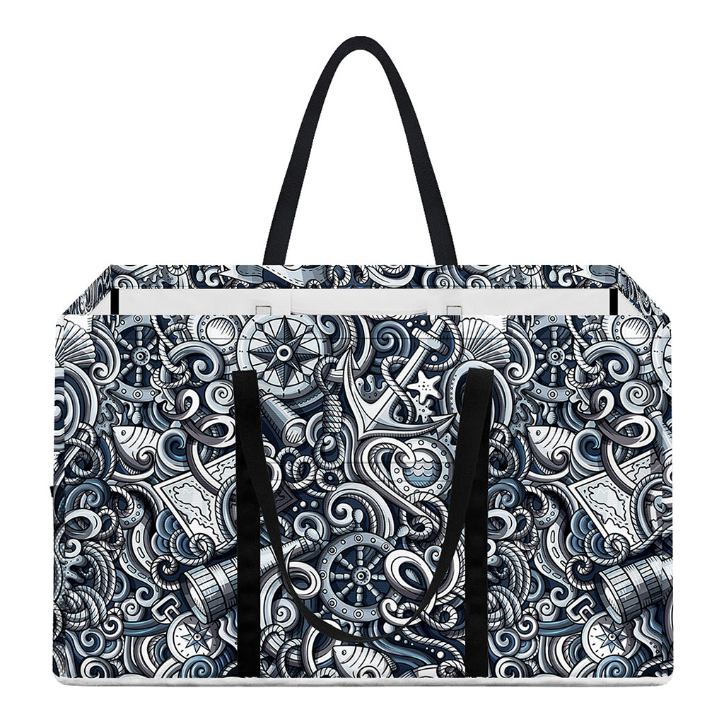 Abstract Nautical Anchor Pattern Print Utility Tote Bag