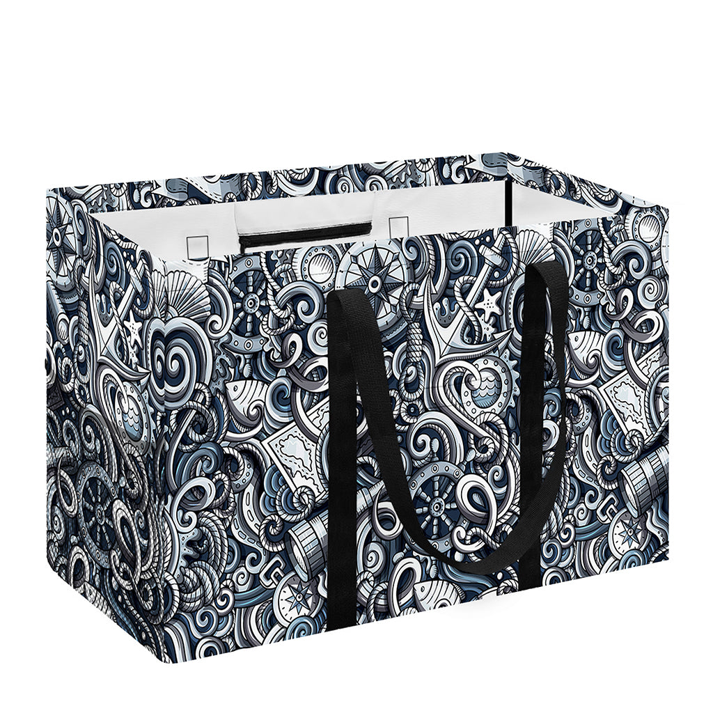 Abstract Nautical Anchor Pattern Print Utility Tote Bag