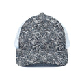 Abstract Nautical Anchor Pattern Print White Mesh Trucker Hat