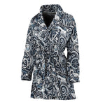 Abstract Nautical Anchor Pattern Print Women's Bathrobe