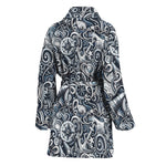 Abstract Nautical Anchor Pattern Print Women's Bathrobe