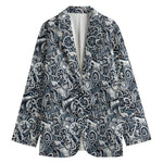 Abstract Nautical Anchor Pattern Print Women's Blazer