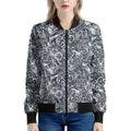 Abstract Nautical Anchor Pattern Print Women's Bomber Jacket