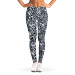 Abstract Nautical Anchor Pattern Print Women's Leggings