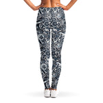 Abstract Nautical Anchor Pattern Print Women's Leggings