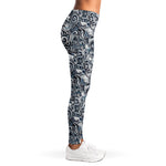 Abstract Nautical Anchor Pattern Print Women's Leggings