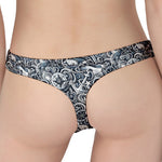 Abstract Nautical Anchor Pattern Print Women's Thong