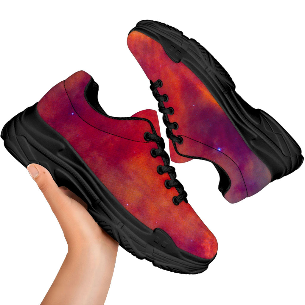 Abstract Nebula Cloud Galaxy Space Print Black Chunky Shoes