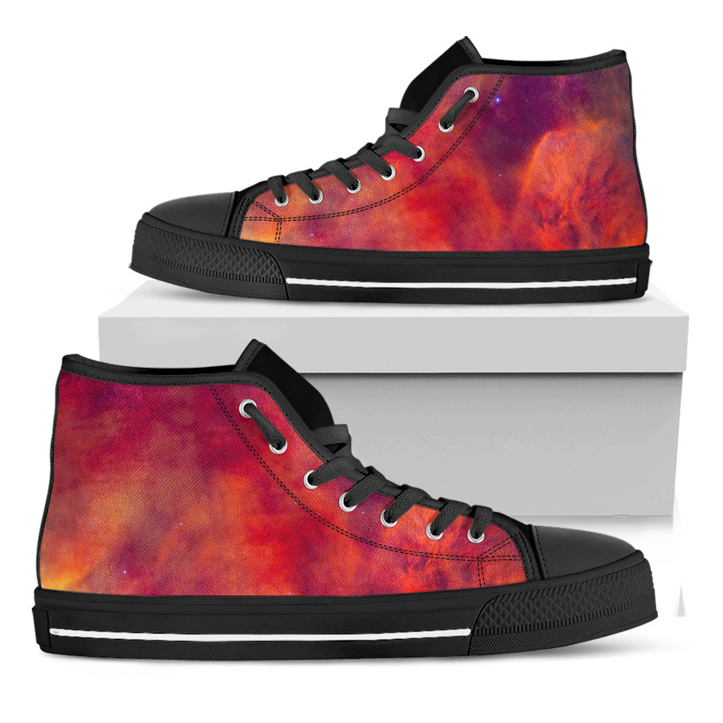 Abstract Nebula Cloud Galaxy Space Print Black High Top Sneakers