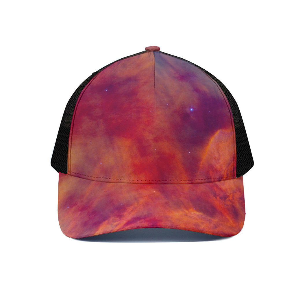 Abstract Nebula Cloud Galaxy Space Print Black Mesh Trucker Cap