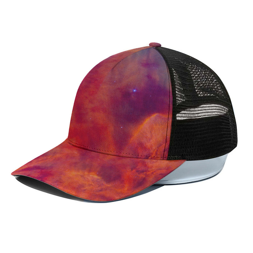 Abstract Nebula Cloud Galaxy Space Print Black Mesh Trucker Cap