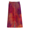 Abstract Nebula Cloud Galaxy Space Print Cotton Front Slit Maxi Skirt