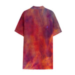 Abstract Nebula Cloud Galaxy Space Print Cotton Hawaiian Shirt
