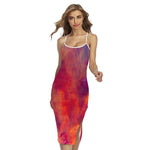 Abstract Nebula Cloud Galaxy Space Print Cross Back Cami Dress