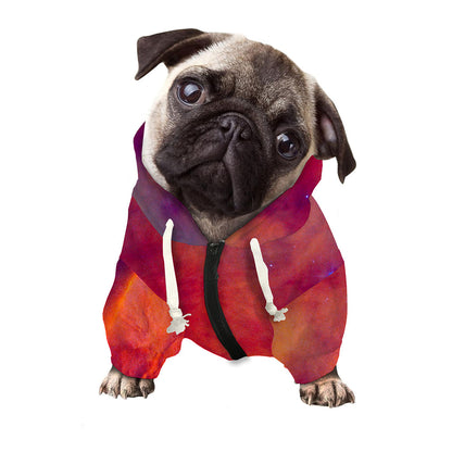 Abstract Nebula Cloud Galaxy Space Print Dog Zip Up Hoodie