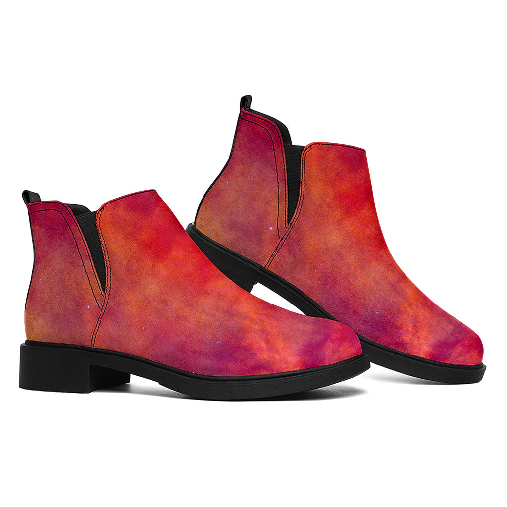 Abstract Nebula Cloud Galaxy Space Print Flat Ankle Boots