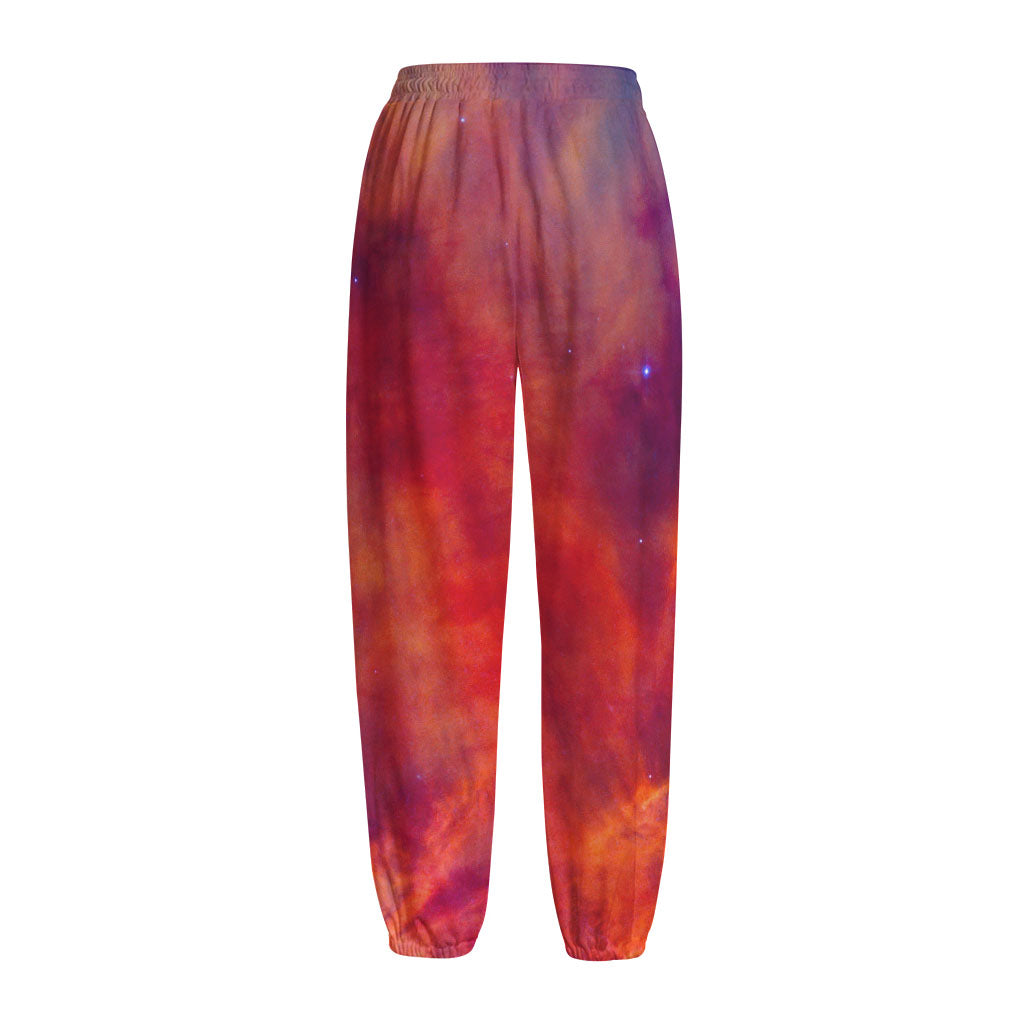 Abstract Nebula Cloud Galaxy Space Print Fleece Lined Knit Pants