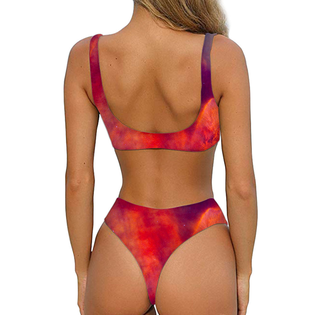 Abstract Nebula Cloud Galaxy Space Print Front Bow Tie Bikini
