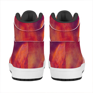 Abstract Nebula Cloud Galaxy Space Print High Top Leather Sneakers