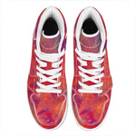 Abstract Nebula Cloud Galaxy Space Print High Top Leather Sneakers