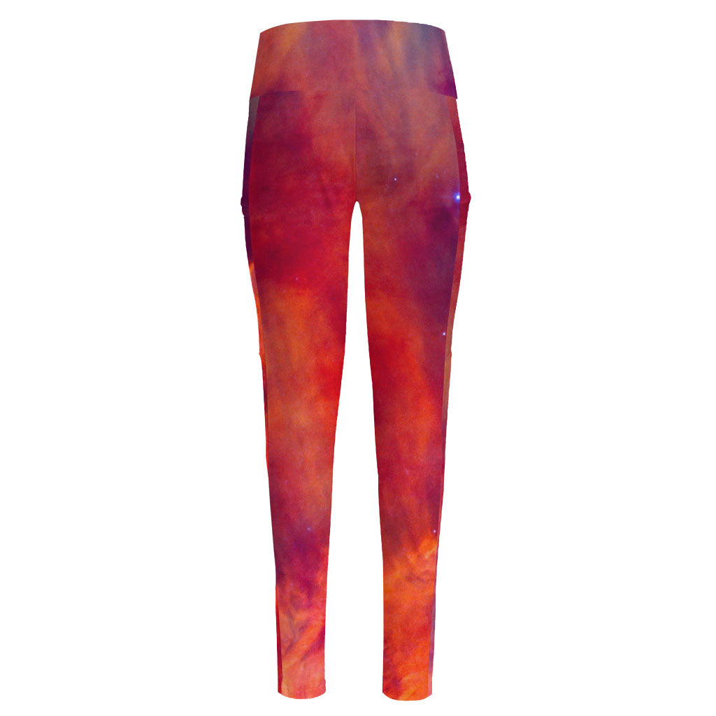 Abstract Nebula Cloud Galaxy Space Print High-Waisted Pocket Leggings