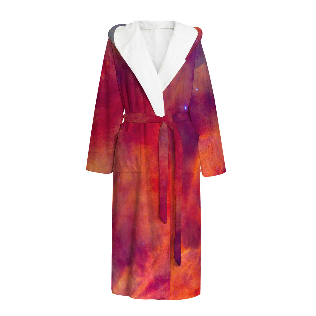 Abstract Nebula Cloud Galaxy Space Print Hooded Bathrobe