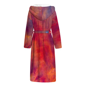 Abstract Nebula Cloud Galaxy Space Print Hooded Bathrobe