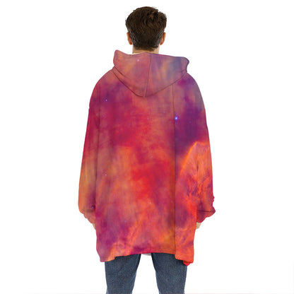 Abstract Nebula Cloud Galaxy Space Print Hoodie Blanket