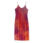 Abstract Nebula Cloud Galaxy Space Print Jersey Midi Cami Dress