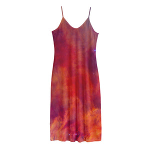 Abstract Nebula Cloud Galaxy Space Print Jersey Midi Cami Dress