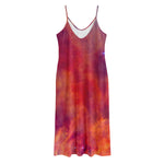 Abstract Nebula Cloud Galaxy Space Print Jersey Midi Cami Dress