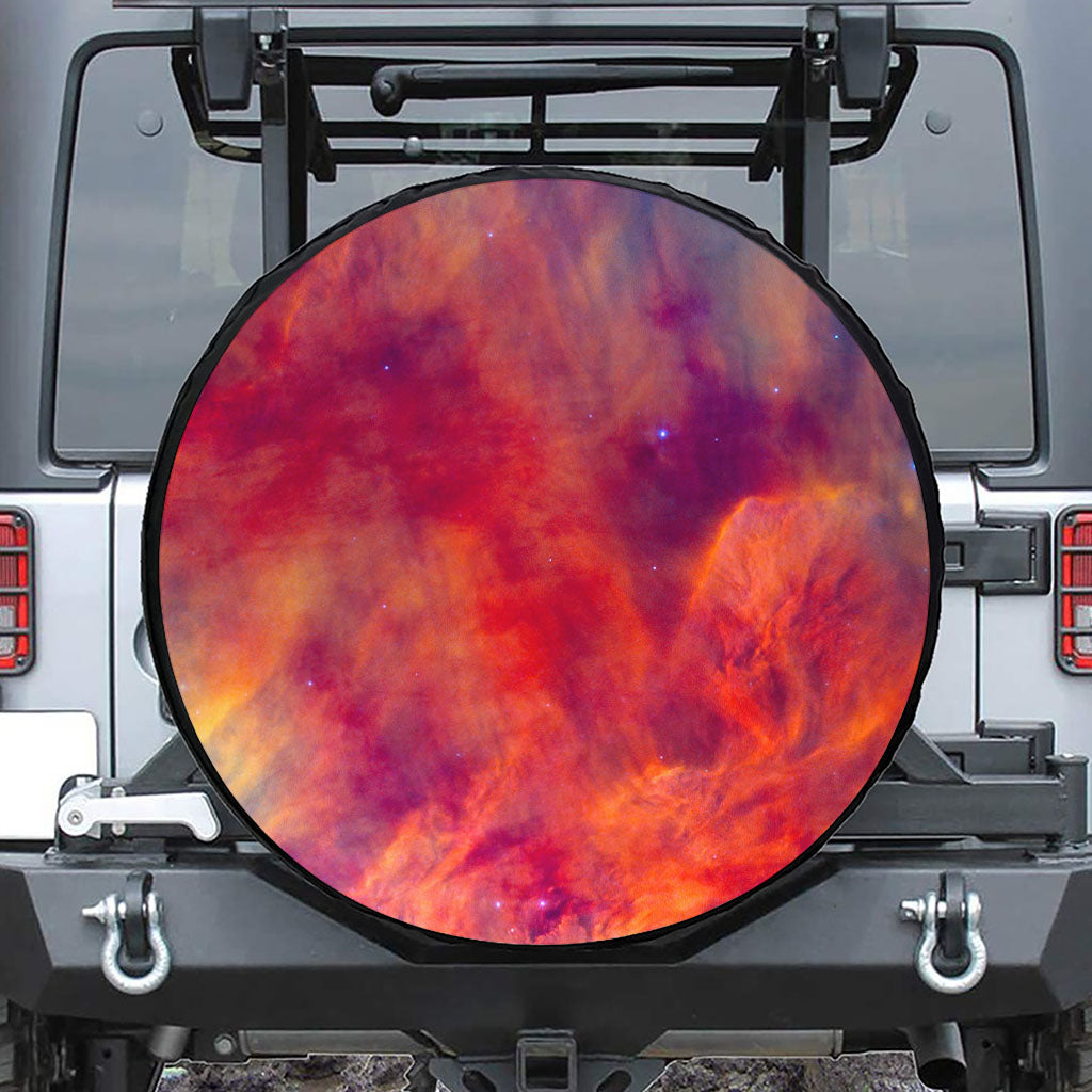 Abstract Nebula Cloud Galaxy Space Print Leather Spare Tire Cover