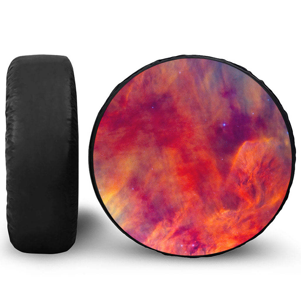 Abstract Nebula Cloud Galaxy Space Print Leather Spare Tire Cover