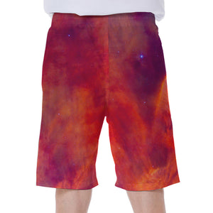 Abstract Nebula Cloud Galaxy Space Print Men's Beach Shorts