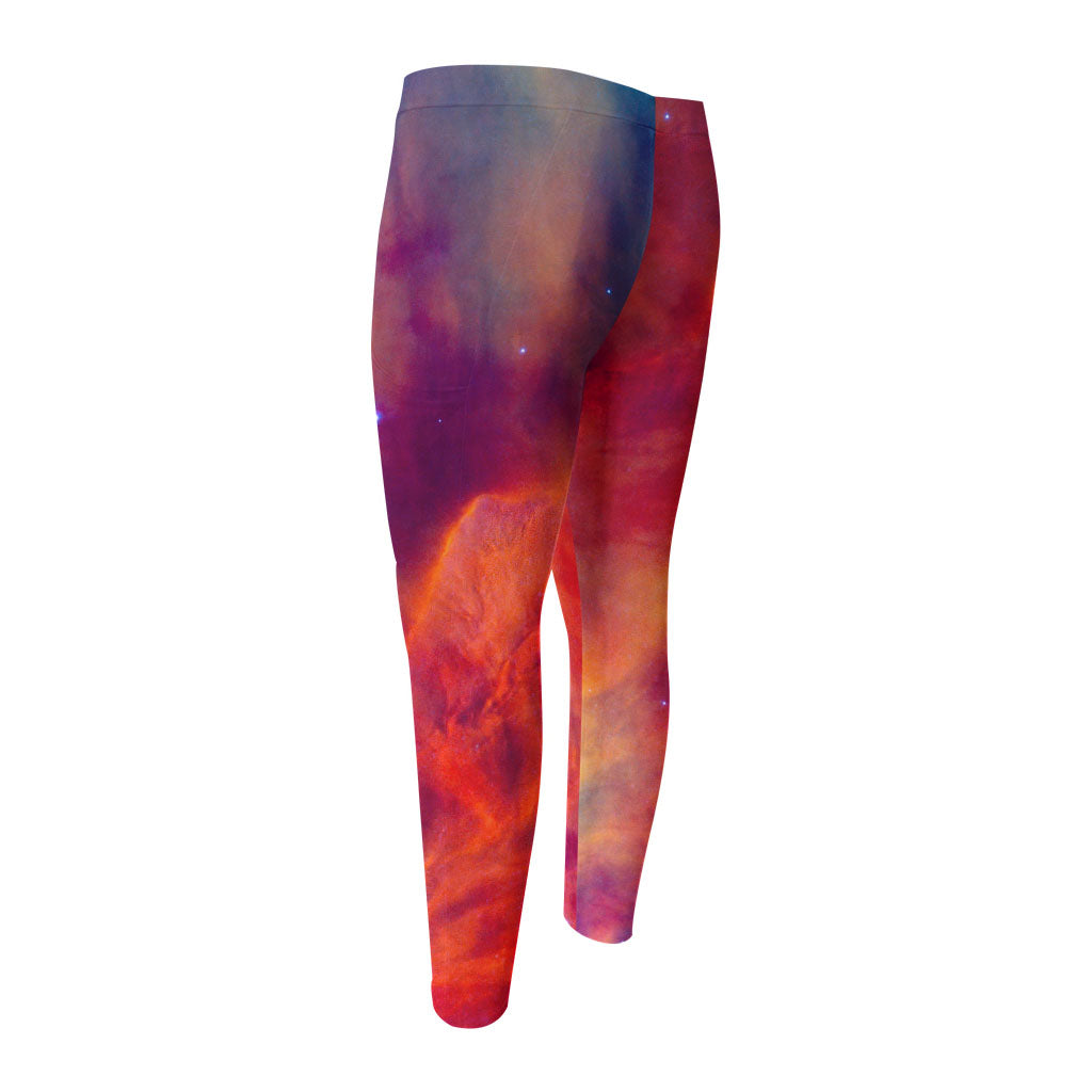 Abstract Nebula Cloud Galaxy Space Print Men's Compression Pants