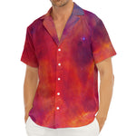 Abstract Nebula Cloud Galaxy Space Print Men's Deep V-Neck Shirt