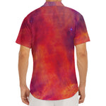 Abstract Nebula Cloud Galaxy Space Print Men's Deep V-Neck Shirt