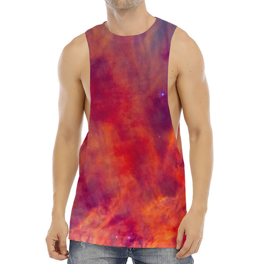 Abstract Nebula Cloud Galaxy Space Print Men's Muscle Tank Top