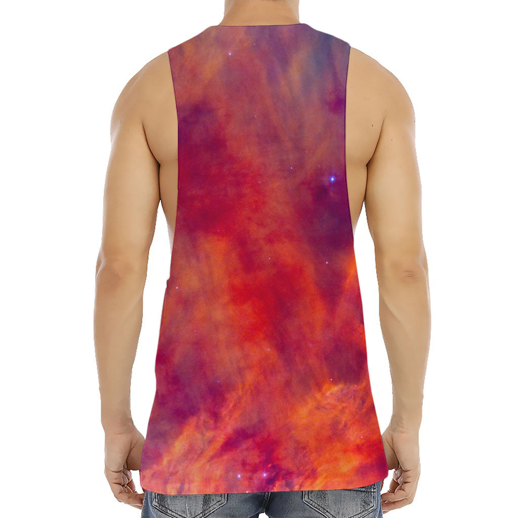 Abstract Nebula Cloud Galaxy Space Print Men's Muscle Tank Top