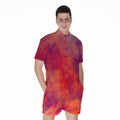 Abstract Nebula Cloud Galaxy Space Print Men's Romper