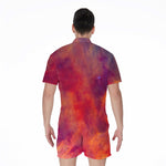 Abstract Nebula Cloud Galaxy Space Print Men's Rompers