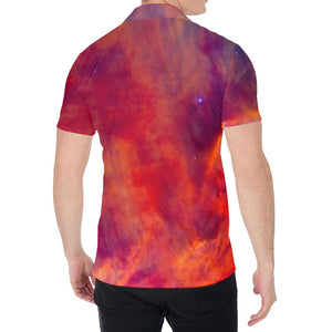 Abstract Nebula Cloud Galaxy Space Print Men's Shirt